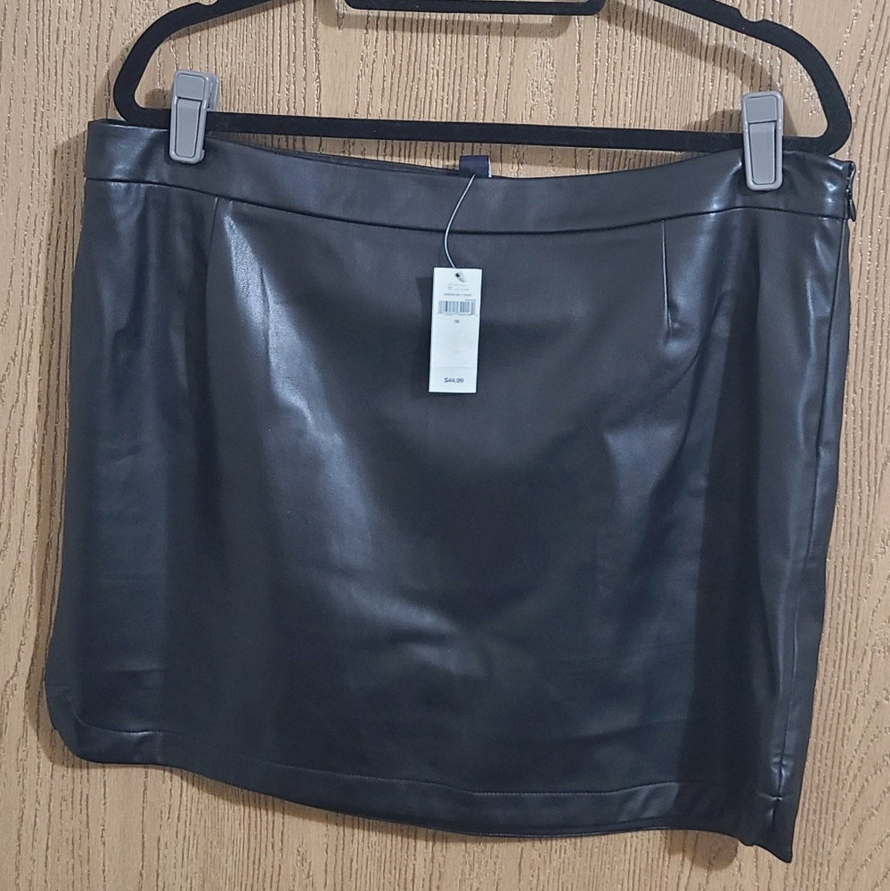 Black Faux Leather Mini